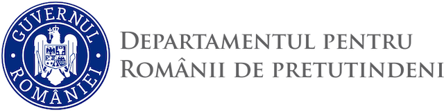 Logo al Guvernului României cu textul 'Departamentul pentru românii de pretutindeni' alături